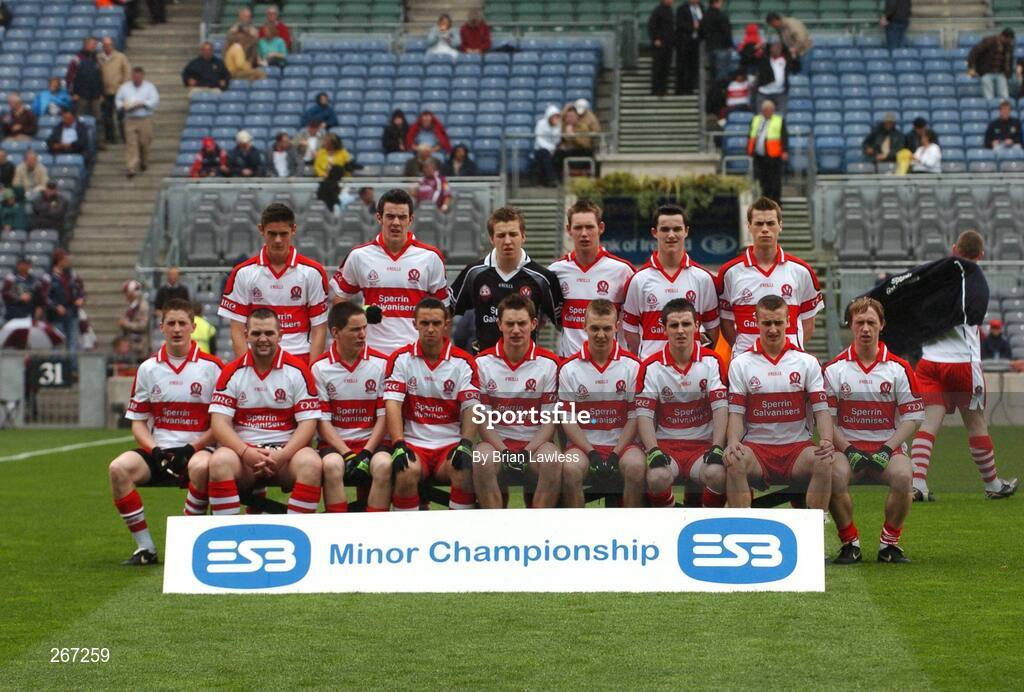 16 September 2007; The Derry Minor team. ESB All-Ireland Minior Football Championship Final, Galway v Derry, Croke Park, Dublin. Picture credit; Brian Lawless / SPORTSFILE
