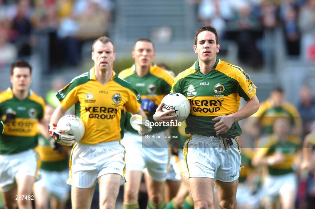 16 September 2007; Kerry captain Declan O'Sullivan leads his team onto the field for the start of the match. Bank of Ireland All-Ireland Senior Football Championship Final, Kerry v Cork, Croke Park, Dublin. Picture credit; Brian Lawless / SPORTSFILE