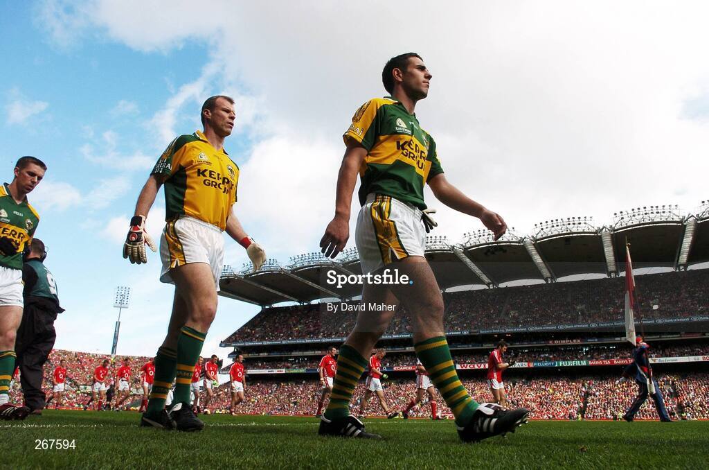 16 September 2007; Kerry captain Declan O'Sullivan leads his team around Croke park during the parade. Bank of Ireland All-Ireland Senior Football Championship Final, Kerry v Cork, Croke Park, Dublin. Picture credit; David Maher / SPORTSFILE