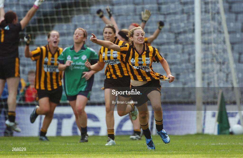 23 September 2007; Kilkenny's Marie Dargan celebrates at the final whistle. TG4 All-Ireland Ladies Junior Football Championship Final, London v Kilkenny, Croke Park, Dublin. Picture credit; Brian Lawless / SPORTSFILE