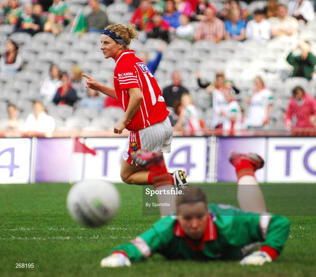 23 September 2007; Valerie Mulcahy, Cork, celebrates after scoring her side's second goal. TG4 All-Ireland Ladies Senior Football Championship Final, Cork v Mayo, Croke Park, Dublin. Picture credit; Paul Mohan / SPORTSFILE