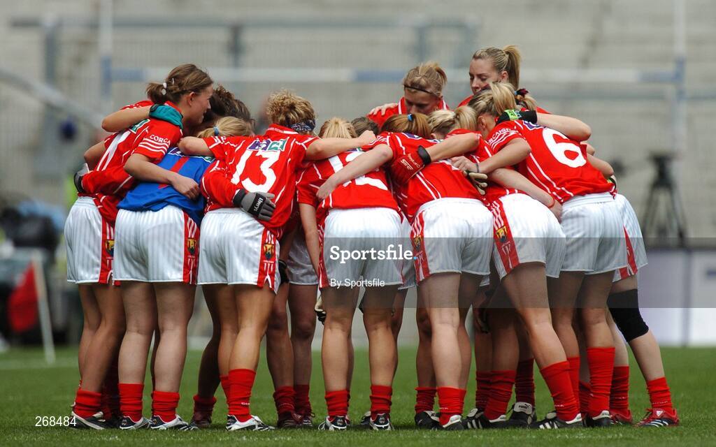 23 September 2007; The Cork team before the start of the game.TG4 All-Ireland Ladies Senior Football Championship Final, Cork v Mayo, Croke Park, Dublin. Picture credit; Paul Mohan / SPORTSFILE