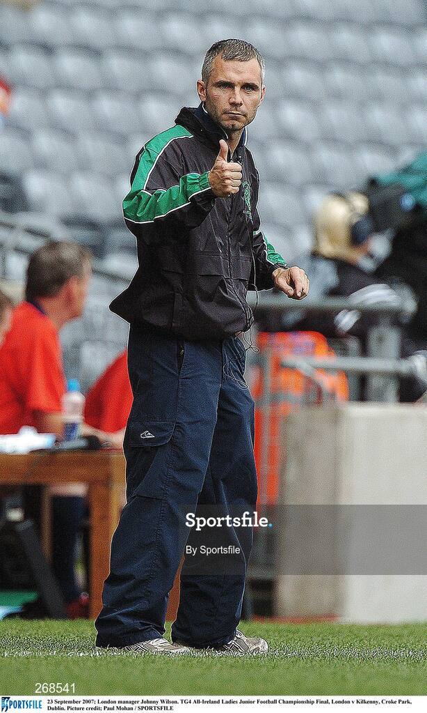 23 September 2007; London manager Johnny Wilson. TG4 All-Ireland Ladies Junior Football Championship Final, London v Kilkenny, Croke Park, Dublin. Picture credit; Paul Mohan / SPORTSFILE