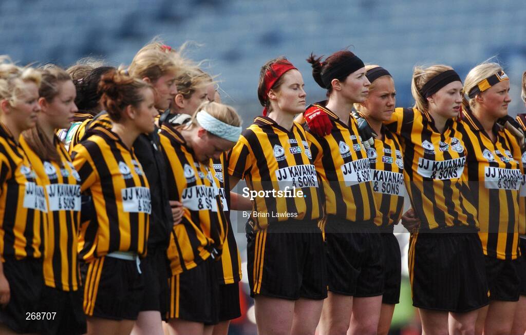 23 September 2007; The Kilkenny team stand for a minutes silence before the match.TG4 All-Ireland Ladies Junior Football Championship Final, London v Kilkenny, Croke Park, Dublin. Picture credit; Brian Lawless / SPORTSFILE