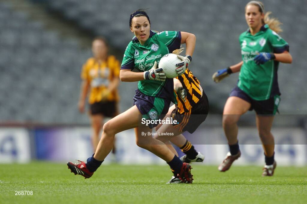 23 September 2007; Shauna Keogh, London, in action against Niamh Whelan, Kilkenny.TG4 All-Ireland Ladies Junior Football Championship Final, London v Kilkenny, Croke Park, Dublin. Picture credit; Brian Lawless / SPORTSFILE
