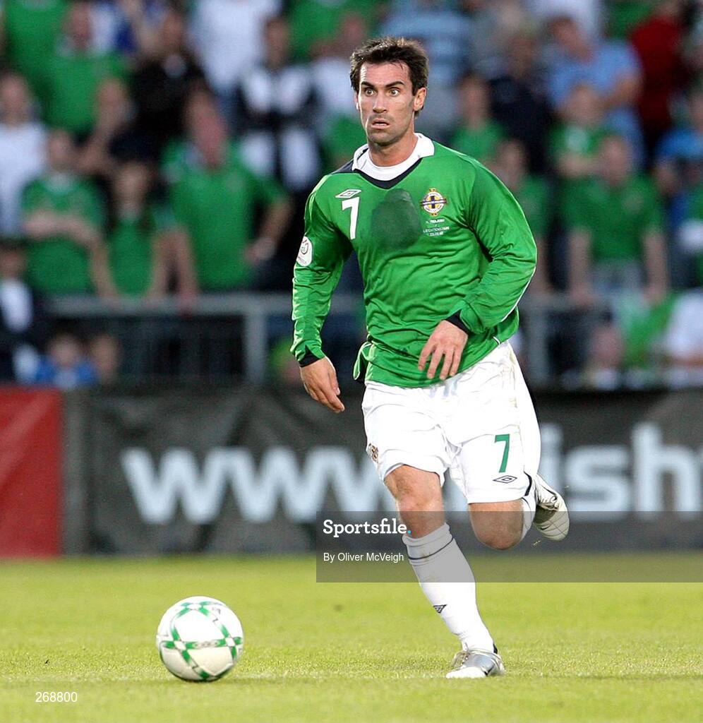 22 August 2007; Keith Gillespie, Northern Ireland. 2008 European Championship Qualifier, Group F, Northern Ireland v Liechtenstein, Windsor Park, Belfast, Co. Antrim. Picture credit: Oliver McVeigh / SPORTSFILE