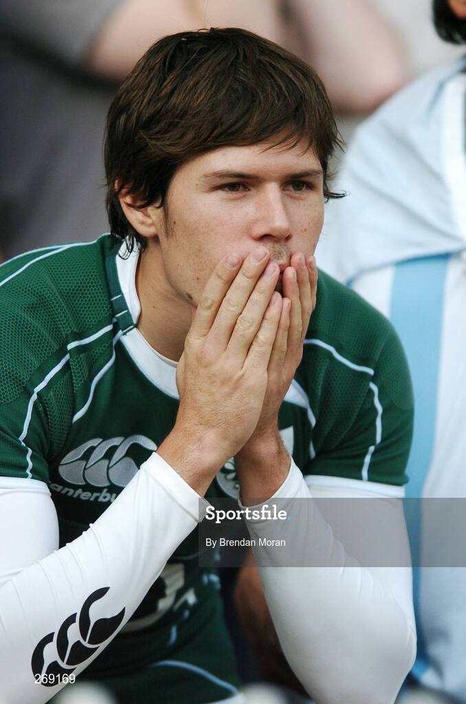 30 September 2007; An Ireland fan during the game. 2007 Rugby World Cup, Pool D, Ireland v Argentina, Parc des Princes, Paris, France. Picture credit; Brendan Moran / SPORTSFILE
