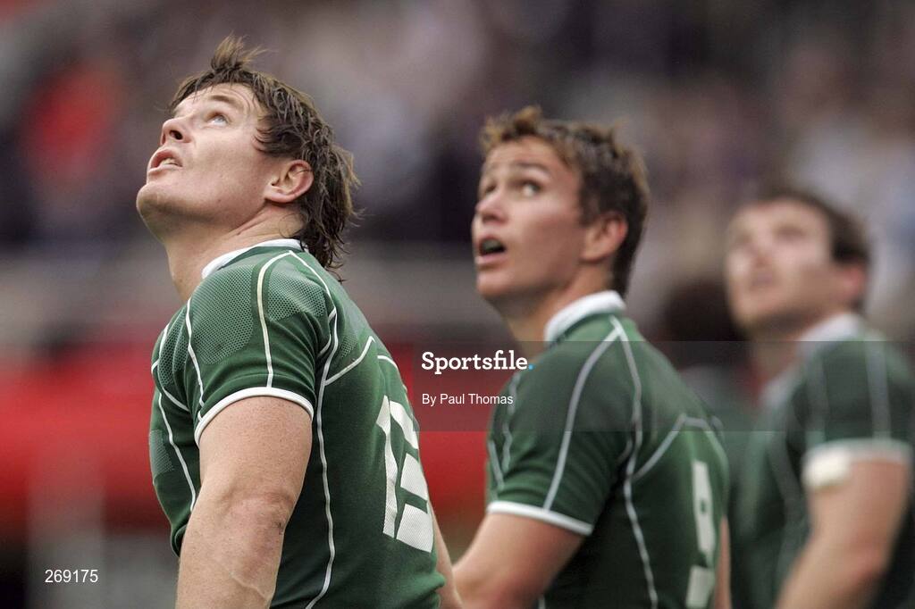 30 September 2007; Ireland's, from left, Brian O'Driscoll, Eoin Reddan and Denis Hickie watch Felipe Contepomi's conversion go over. 2007 Rugby World Cup, Pool D, Ireland v Argentina, The Parc des Princes, Paris, France. Picture credit; Paul Thomas / SPORTSFILE