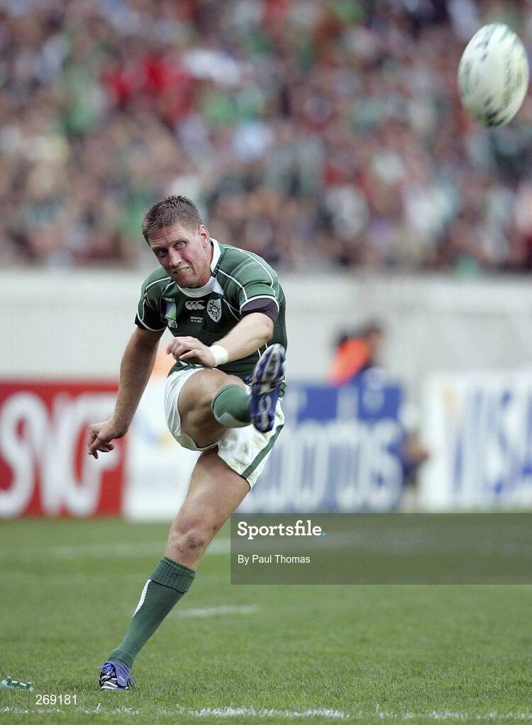30 September 2007; Ronan O'Gara, Ireland. 2007 Rugby World Cup, Pool D, Ireland v Argentina, The Parc des Princes, Paris, France. Picture credit; Paul Thomas / SPORTSFILE