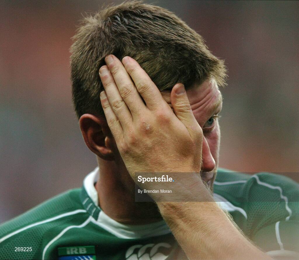 30 September 2007; Ireland's Ronan O'Gara after the game. 2007 Rugby World Cup, Pool D, Ireland v Argentina, Parc des Princes, Paris, France. Picture credit; Brendan Moran / SPORTSFILE
