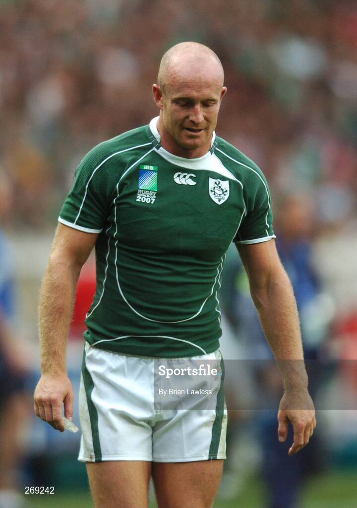 30 September 2007; Ireland's Denis Hickie after the match. 2007 Rugby World Cup, Pool D, Ireland v Argentina, Parc des Princes, Paris, France. Picture credit; Brian Lawless / SPORTSFILE