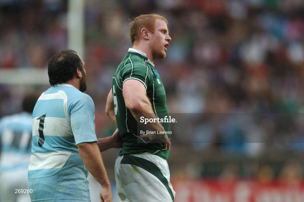 30 September 2007; Ireland's Paul O'Connell reacts to a Felipe Contepomi penalty in the second half. 2007 Rugby World Cup, Pool D, Ireland v Argentina, Parc des Princes, Paris, France. Picture credit; Brian Lawless / SPORTSFILE