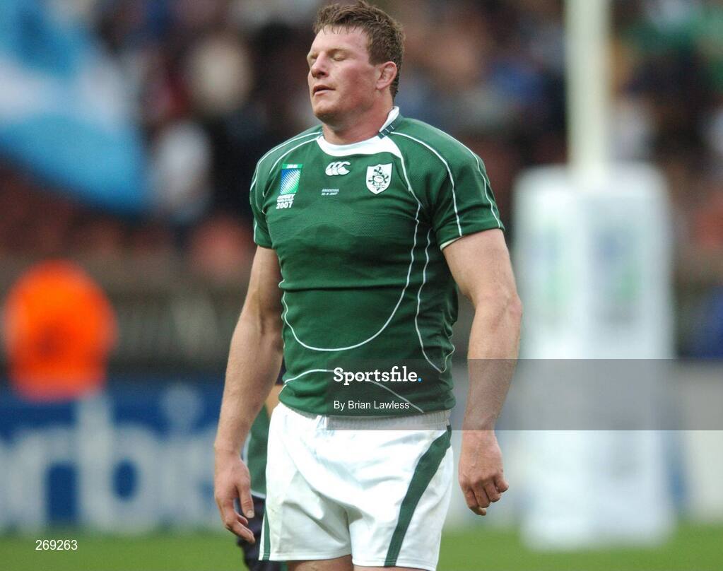 30 September 2007; Ireland's Malcolm O'Kelly after the match. 2007 Rugby World Cup, Pool D, Ireland v Argentina, Parc des Princes, Paris, France. Picture credit; Brian Lawless / SPORTSFILE