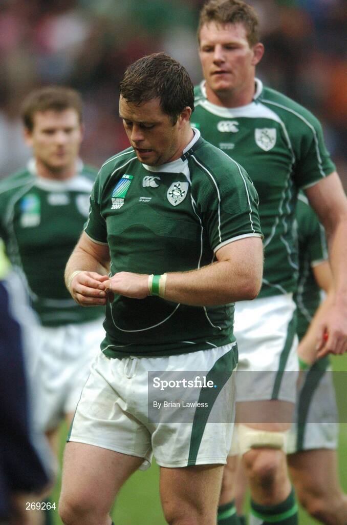 30 September 2007; Ireland's Marcus Horan after the match. 2007 Rugby World Cup, Pool D, Ireland v Argentina, Parc des Princes, Paris, France. Picture credit; Brian Lawless / SPORTSFILE