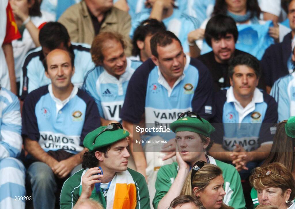 30 September 2007; Ireland fans during the match. 2007 Rugby World Cup, Pool D, Ireland v Argentina, Parc des Princes, Paris, France. Picture credit; Brian Lawless / SPORTSFILE