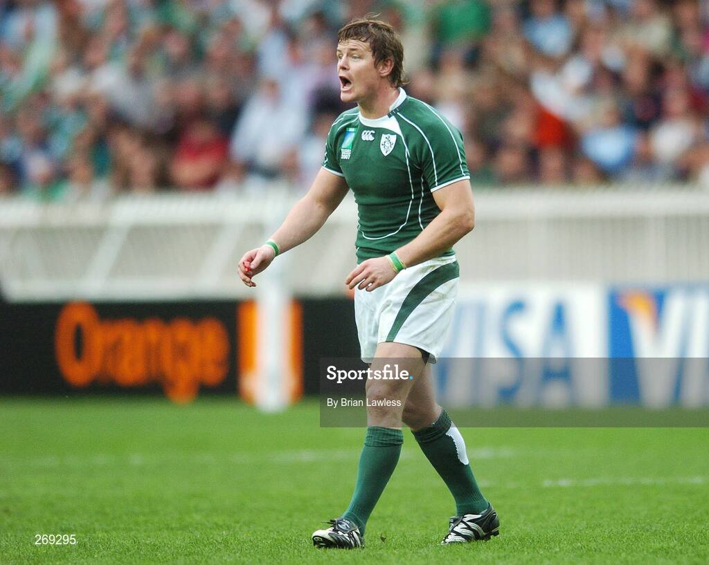 30 September 2007; Ireland captain Brian O'Driscoll during the match. 2007 Rugby World Cup, Pool D, Ireland v Argentina, Parc des Princes, Paris, France. Picture credit; Brian Lawless / SPORTSFILE