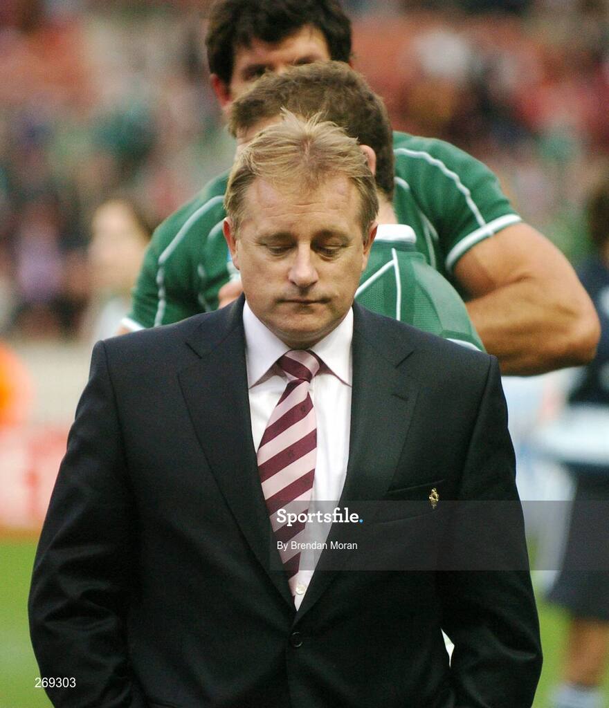 30 September 2007; Ireland head coach Eddie O'Sullivan after the final whistle. 2007 Rugby World Cup, Pool D, Ireland v Argentina, Parc des Princes, Paris, France. Picture credit; Brendan Moran / SPORTSFILE