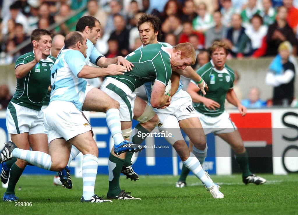 30 September 2007; Paul O'Connell, Ireland, in action against Argentina. 2007 Rugby World Cup, Pool D, Ireland v Argentina, Parc des Princes, Paris, France. Picture credit; Brian Lawless / SPORTSFILE