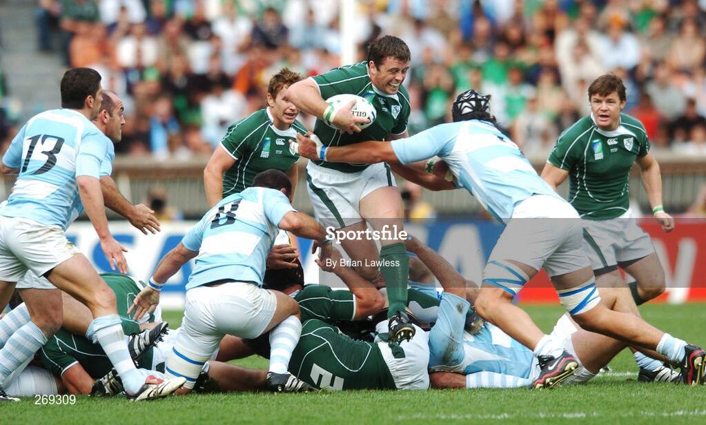 30 September 2007; Marcus Horan, Ireland, in action against Argentina. 2007 Rugby World Cup, Pool D, Ireland v Argentina, Parc des Princes, Paris, France. Picture credit; Brian Lawless / SPORTSFILE