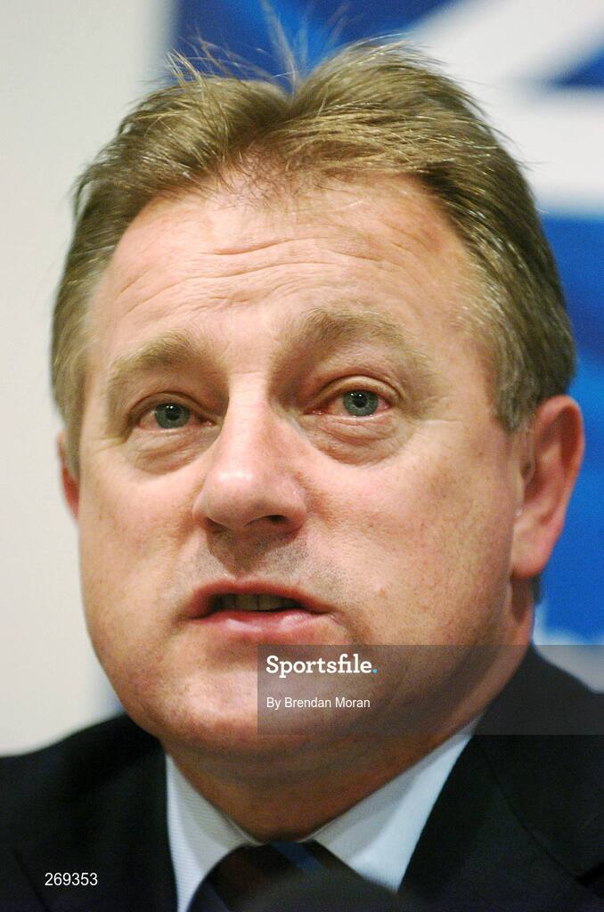 1 October 2007; Ireland head coach Eddie O'Sullivan speaking at a press conference following Ireland's defeat by Argentina on Sunday which eliminated them from the 2007 Rugby World Cup. Sofitel Porte Des Serves, Paris, France. Picture credit; Brendan Moran / SPORTSFILE