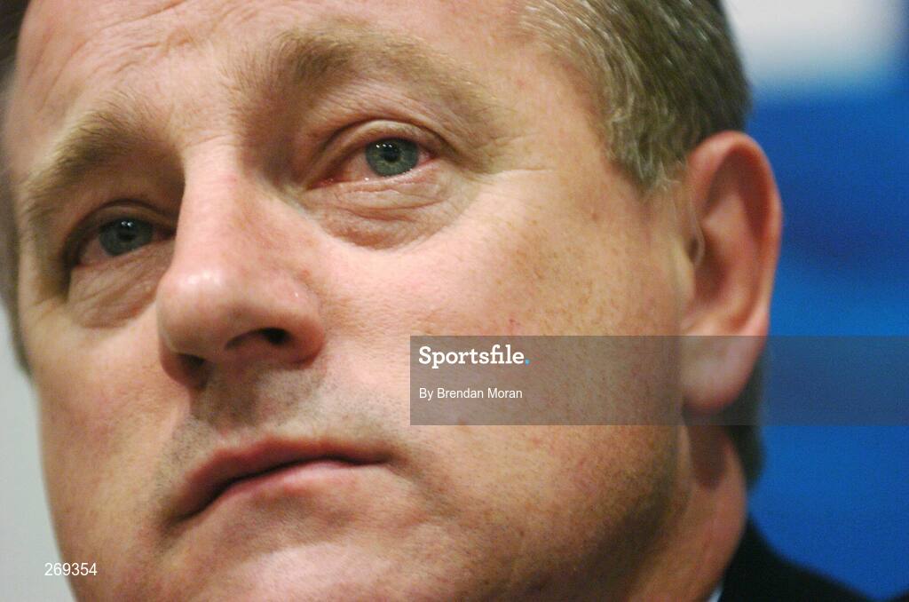 1 October 2007; Ireland head coach Eddie O'Sullivan during a press conference following Ireland's defeat by Argentina on Sunday which eliminated them from the 2007 Rugby World Cup. Sofitel Porte Des Serves, Paris, France. Picture credit; Brendan Moran / SPORTSFILE