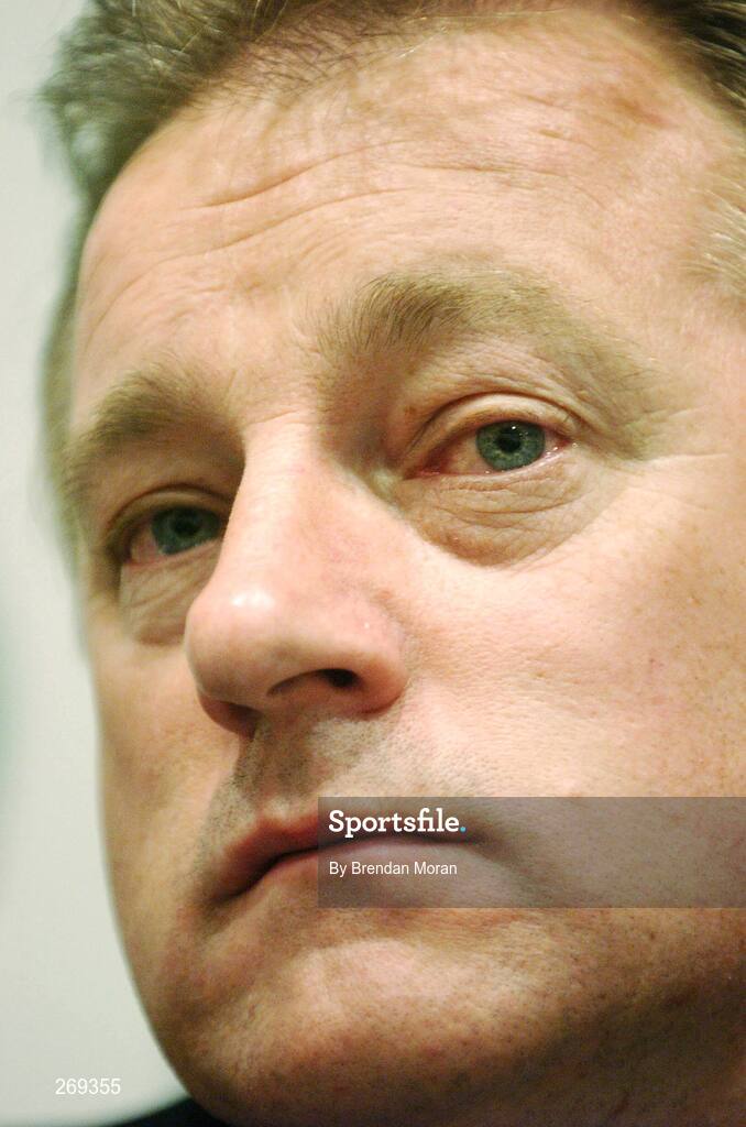 1 October 2007; Ireland head coach Eddie O'Sullivan during a press conference following Ireland's defeat by Argentina on Sunday which eliminated them from the 2007 Rugby World Cup. Sofitel Porte Des Serves, Paris, France. Picture credit; Brendan Moran / SPORTSFILE