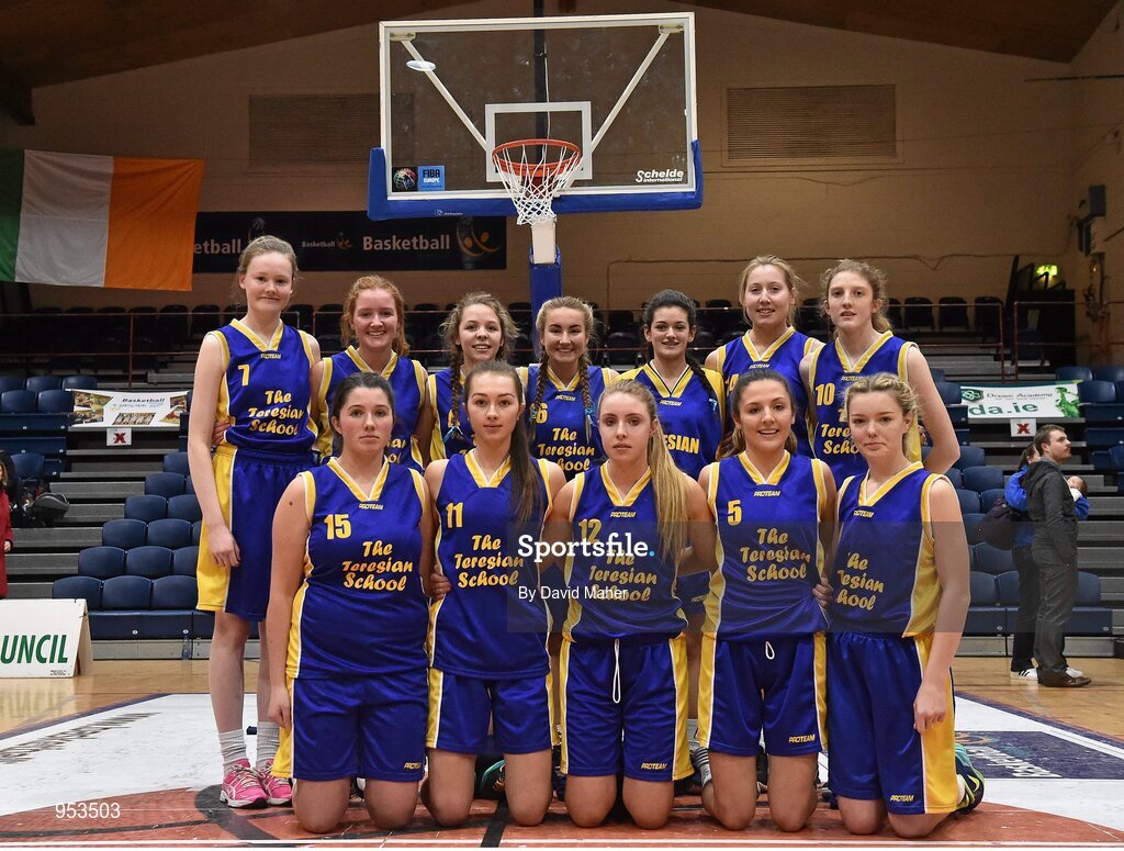 20 January 2015; The Teresian School team. All-Ireland Schools Cup U19B Girls Final, The Teresian School v Glanmire Community College, National Basketball Arena, Tallaght, Dublin. Picture credit: David Maher / SPORTSFILE