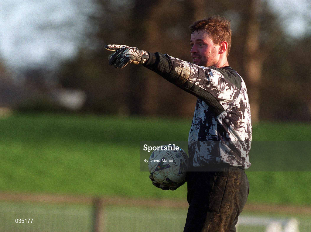 13 February 2000; Finn Harps goalkeeper Brian McKenna during the Eircom League Premier Division match between Shamrock Rovers and Finn Harps at Morton Stadium in Dublin. Photo by David Maher/Sportsfile