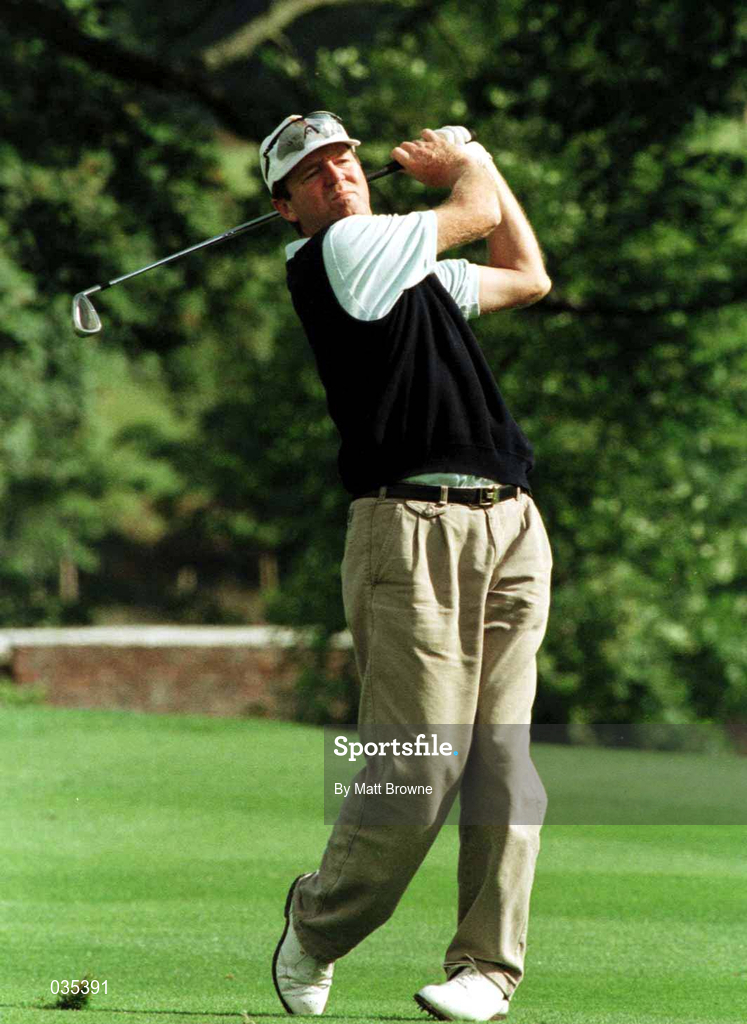3 July 1999; Des Smyth takes his second shot on the third green during day three of the Murphy's Irish Open at Druids Glen in Wicklow. Photo by Matt Browne/Sportsfile