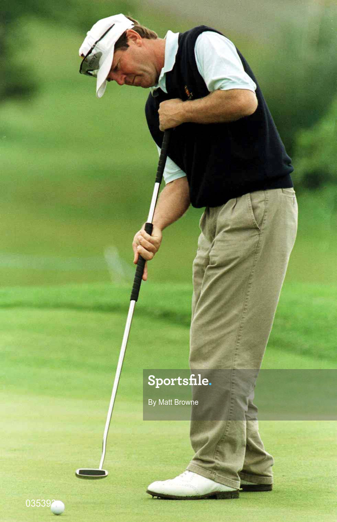 3 July 1999; Des Smyth putting on the 5th hole during day three of the Murphy's Irish Open at Druids Glen in Wicklow. Photo by Matt Browne/Sportsfile