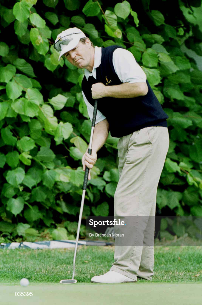 3 July 1999; Des Smyth putts on the 13 green during day three of the Murphy's Irish Open at Druids Glen in Wicklow. Photo by Matt Browne/Sportsfile