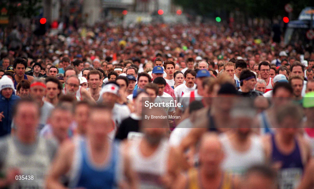 28 October 1996; A general view of runners during the Dublin Marathon. Photo by Brendan Moran/Sportsfile