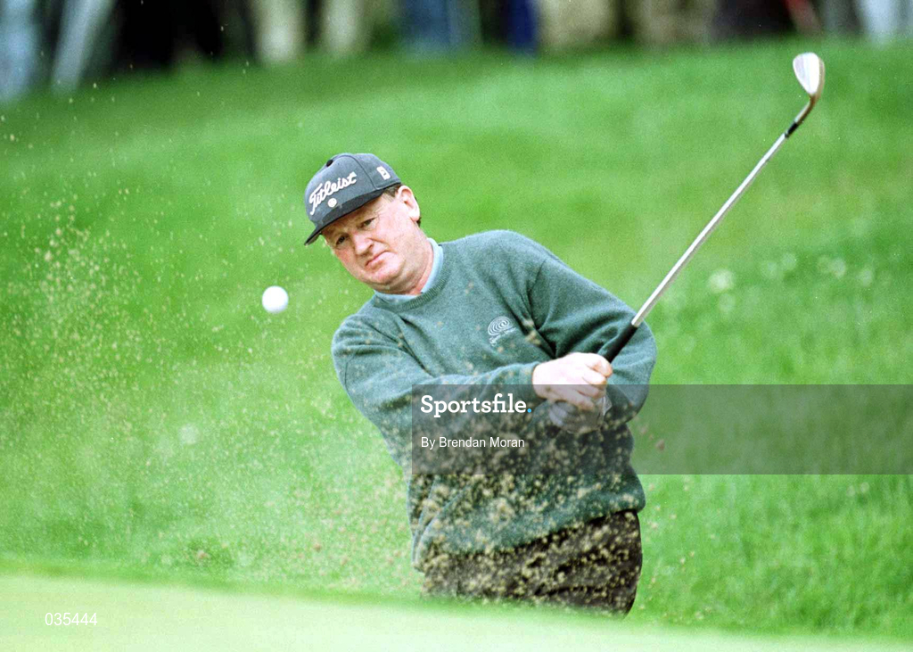 3 July 1999;  Eamonn Darcy chips from a bunker onto the 3rd green during day three of the Murphy's Irish Open at Druids Glen in Wicklow. Photo by Matt Browne/Sportsfile