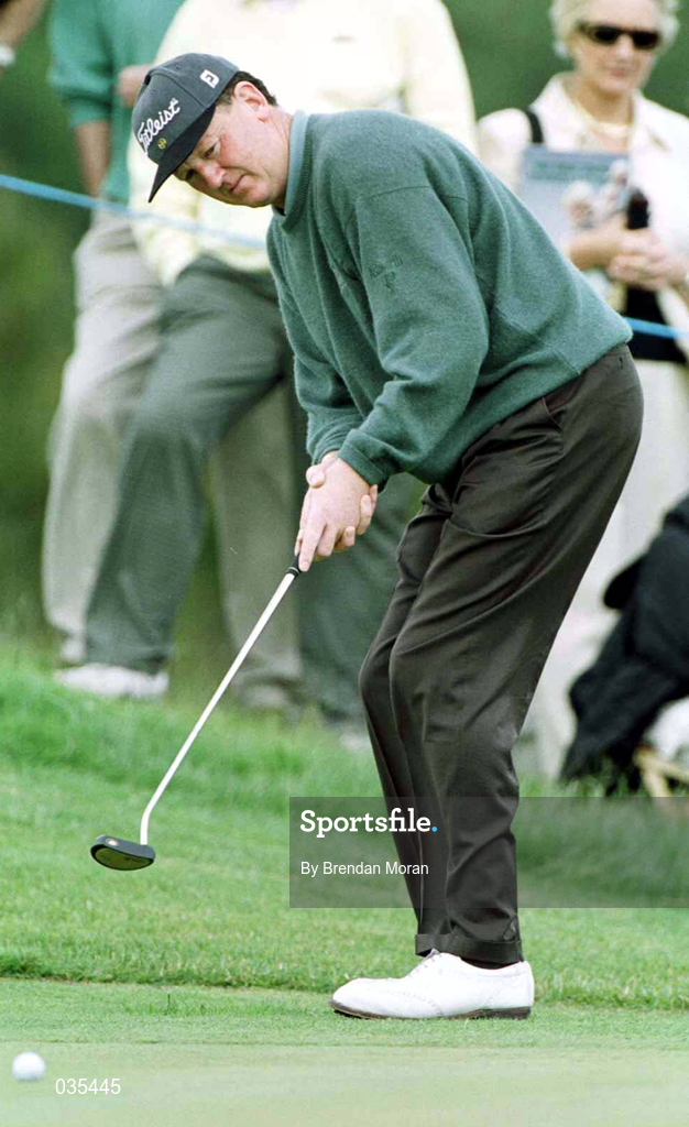 3 July 1999; Eamonn Darcy watches his putt on the 4th green where he made a bogey during day three of the Murphy's Irish Open at Druids Glen in Wicklow. Photo by Matt Browne/Sportsfile