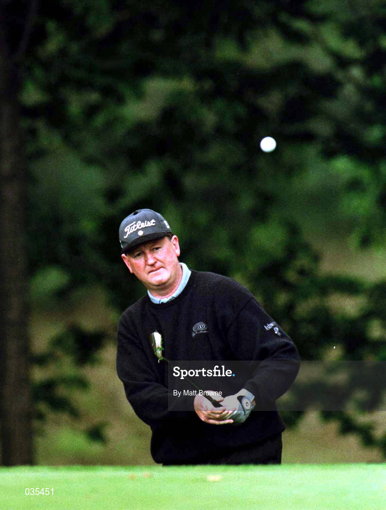 2 July 1999; Eamonn Darcy plays pitches onto the 11th green during day two of the Murphy's Irish Open at Druids Glen in Wicklow. Photo by Matt Browne/Sportsfile
