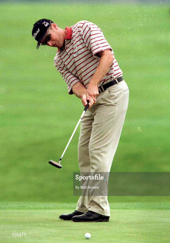 12 August 1999; Elliot Boult puts on the 6th green  during day one of the West of Ireland Golf Classic at the Galway Bay Golf & Country Club in Galway. Photo by Matt Browne/Sportsfile