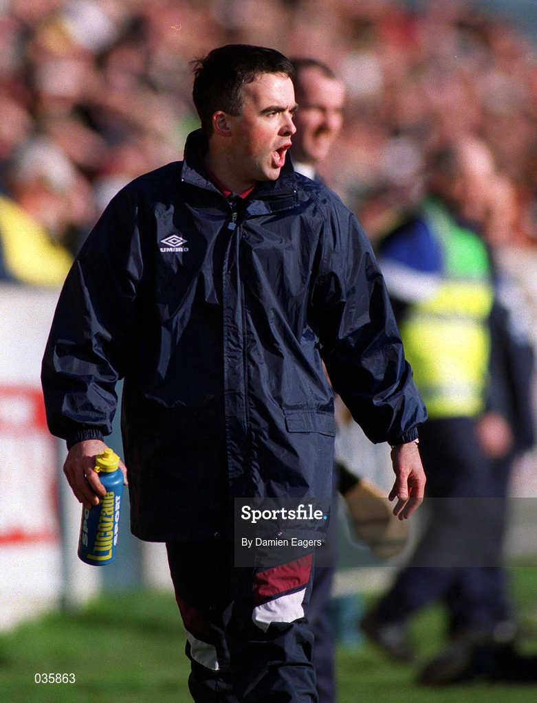 13 February 2000; St Joseph's Doora Barefield trainer Louis Mulqueen during the AIB All-Ireland Senior Club Hurling Championship Semi-Final match between Cushendall and St Joseph's Doora Barefield at Parnell Park in Dublin. Photo by Damien Eagers/Sportsfile