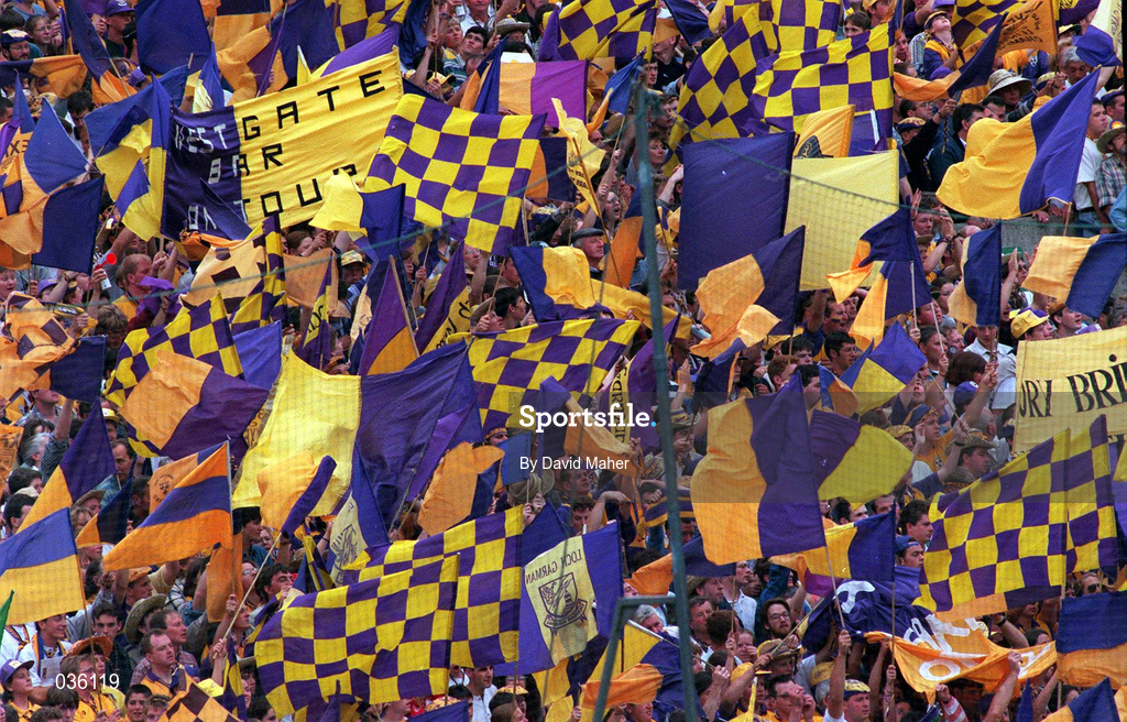 1 September 1996; Wexford supporters at the Guinness All-Ireland Senior Hurling Championship Final match between Wexford and Limerick at Croke Park in Dublin. Photo by David Maher/Sportsfile