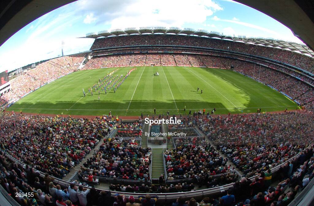 16 September 2007; A general view of Croke Park as the Artane School of Music band lead the teams during the parade before the game. Bank of Ireland All-Ireland Senior Football Championship Final, Kerry v Cork, Croke Park, Dublin. Picture credit; Stephen McCarthy / SPORTSFILE