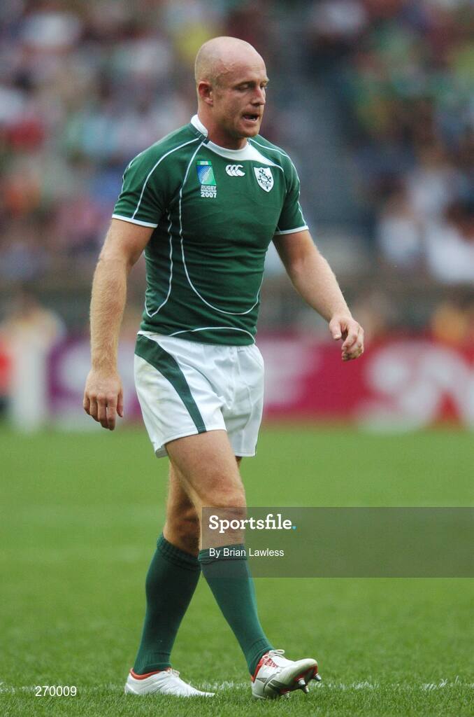 30 September 2007; Ireland's Denis Hickie during the match. 2007 Rugby World Cup, Pool D, Ireland v Argentina, Parc des Princes, Paris, France. Picture credit; Brian Lawless / SPORTSFILE