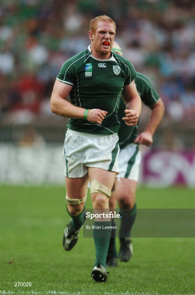 30 September 2007; Ireland's Paul O'Connell. 2007 Rugby World Cup, Pool D, Ireland v Argentina, Parc des Princes, Paris, France. Picture credit; Brian Lawless / SPORTSFILE