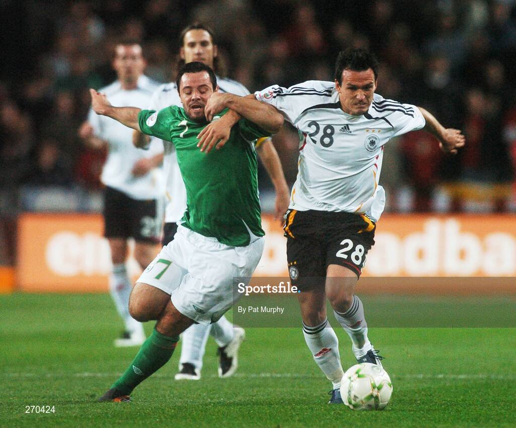 13 October 2007; Piotr Trochowski, Germany, in action against Andy Reid, Republic of Ireland. 2008 European Championship Qualifier, Republic of Ireland v Germany, Croke Park, Dublin. Picture credit; Pat Murphy / SPORTSFILE