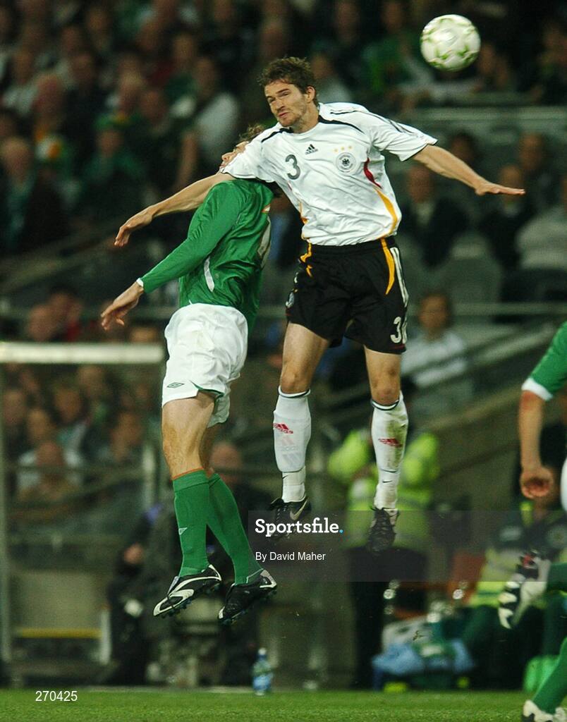 13 October 2007; Kevin Kilbane, Republic of Ireland, in action against Arne Friedrich, Germany. 2008 European Championship Qualifier, Republic of Ireland v Germany, Croke Park, Dublin. Picture credit; David Maher / SPORTSFILE