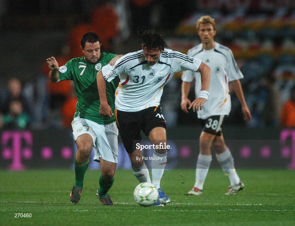 13 October 2007; Kevin Kuranyi, Germany, in action against Andy Reid, Republic of Ireland. 2008 European Championship Qualifier, Republic of Ireland v Germany, Croke Park, Dublin. Picture credit; Pat Murphy / SPORTSFILE