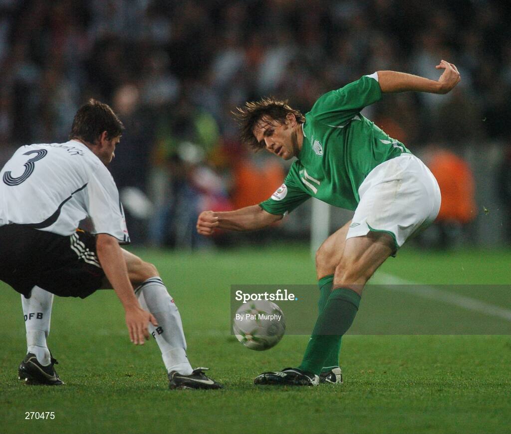 13 October 2007; Kevin Kilbane, Republic of Ireland, in action against Arne Friedrich, Germany. 2008 European Championship Qualifier, Republic of Ireland v Germany, Croke Park, Dublin. Picture credit; Pat Murphy / SPORTSFILE