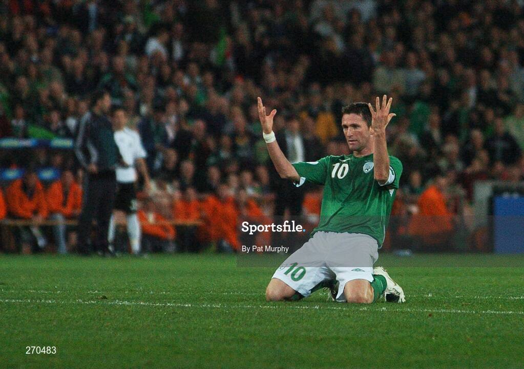 13 October 2007; Robbie Keane, Republic of Ireland, reacts after a late chance. 2008 European Championship Qualifier, Republic of Ireland v Germany, Croke Park, Dublin. Picture credit; Pat Murphy / SPORTSFILE