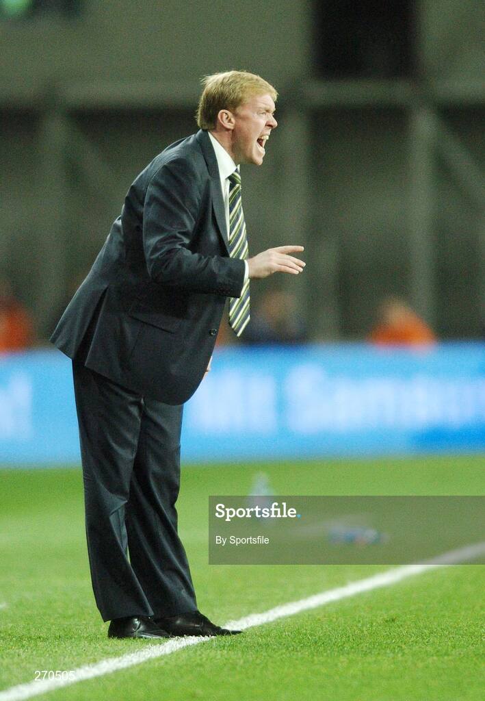 13 October 2007; Republic of Ireland manager Stephen Staunton towards the end of the game. 2008 European Championship Qualifier, Republic of Ireland v Germany, Croke Park, Dublin. Picture credit; Paul Mohan / SPORTSFILE