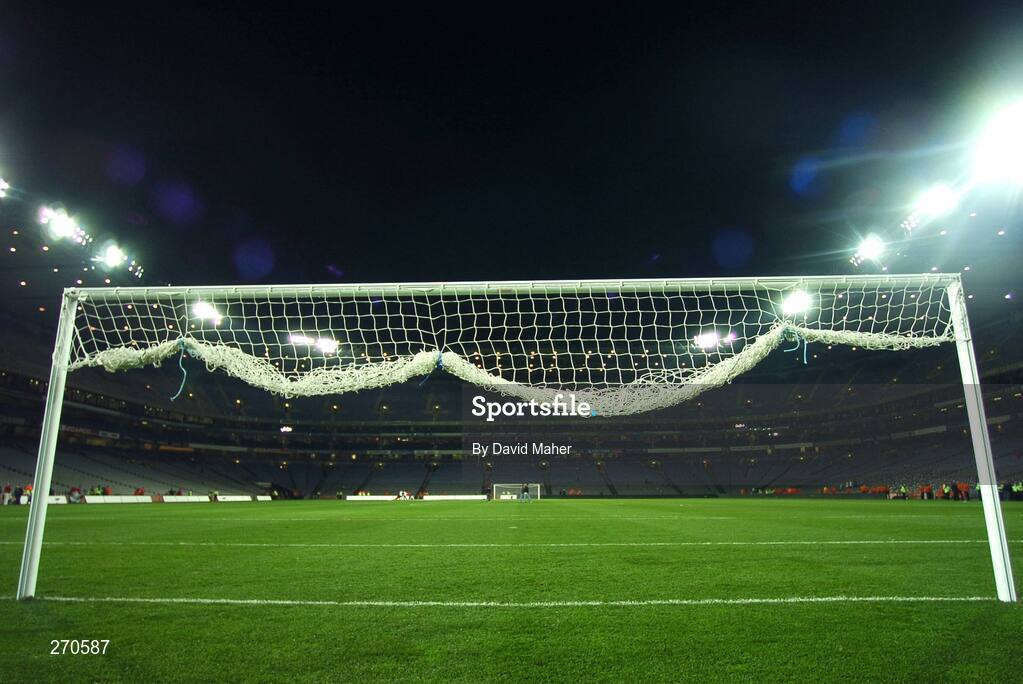 13 October 2007; A general view of the goal with its net tied up at the end of the gasme. 2008 European Championship Qualifier, Republic of Ireland v Germany, Croke Park, Dublin. Picture credit; David Maher / SPORTSFILE