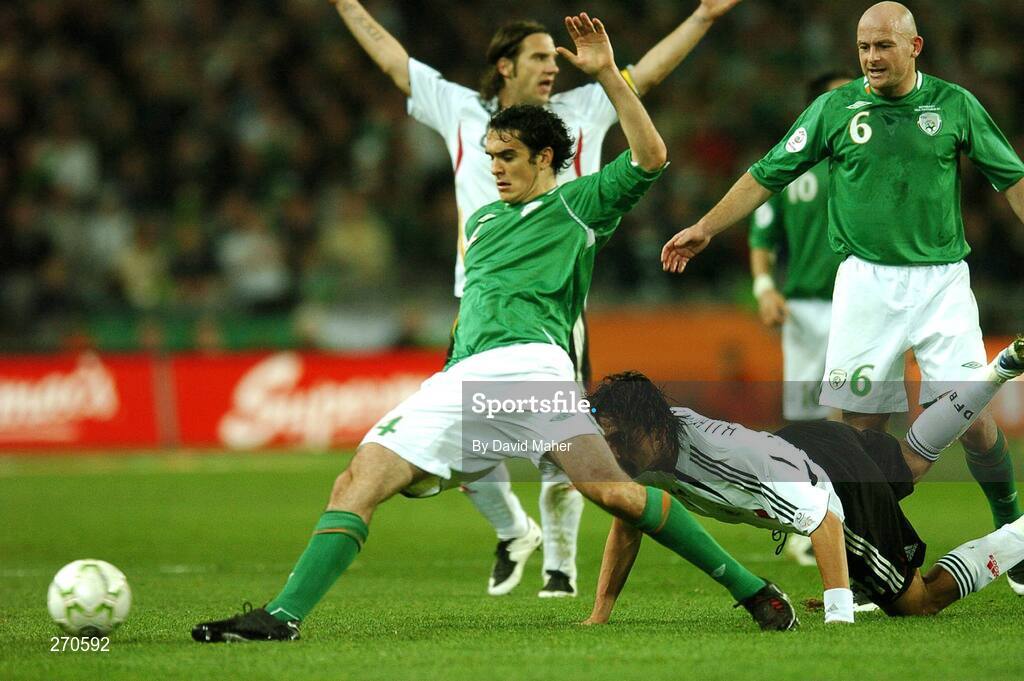 13 October 2007; Joey O'Brien, Republic of Ireland, in action against Kevin Kuranyi, Germany. 2008 European Championship Qualifier, Republic of Ireland v Germany, Croke Park, Dublin. Picture credit; David Maher / SPORTSFILE