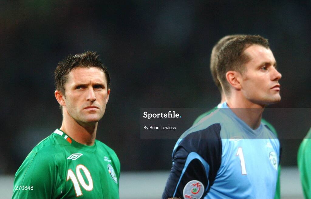 13 October 2007; Republic of Ireland captain Robbie Keane and goalkeeper Shay Given. 2008 European Championship Qualifier, Republic of Ireland v Germany, Croke Park, Dublin. Picture credit; Brian Lawless / SPORTSFILE